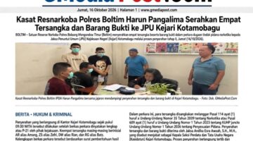 Kasat Resnarkoba Polres Boltim Harun Pangalima Serahkan Empat Tersangka dan Barang Bukti ke JPU Kejari Kotamobagu
